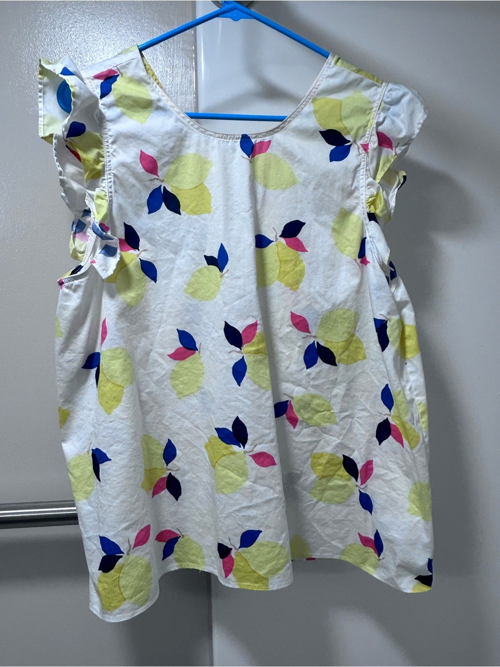 kate spade White Lemon Motif Ruffle Sleeve Tunic